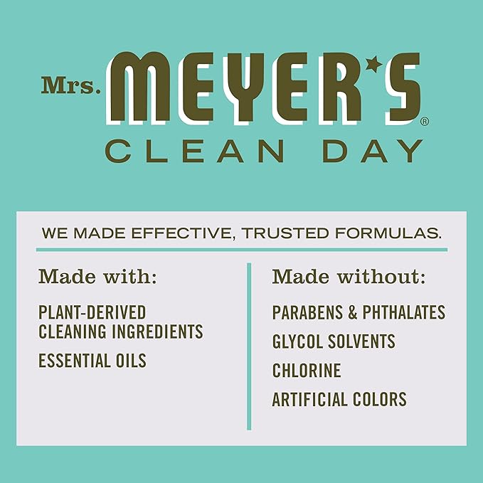MRS. MEYER'S CLEAN DAY Multi-Surface Cleaner Concentrate, Use to Clean Floors, Tile, Counters, Basil, 32 fl. oz (Pack of 2)