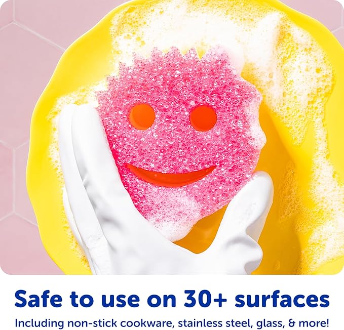 Scrub Daddy Color Sponges - Scratch-Free Multipurpose Dish Sponges for Kitchen, Bathroom & Household Cleaning - Made with BPA-Free Polymer Foam (3 Count)