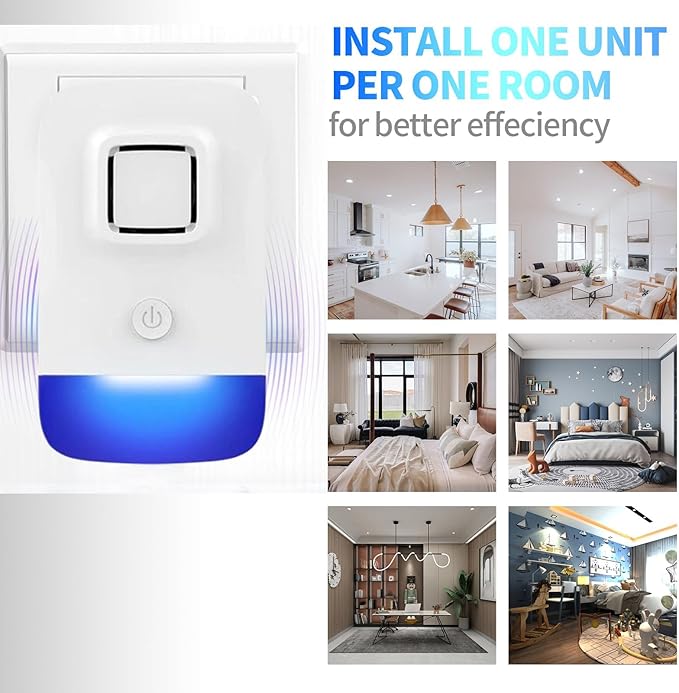 Ultrasonic Pest Control Repeller Plug in, Electronic Rodent Repellent for Indoor Home, Mosquito Repellent, Cockroach Killer, Spider Repellent (1 Pack)