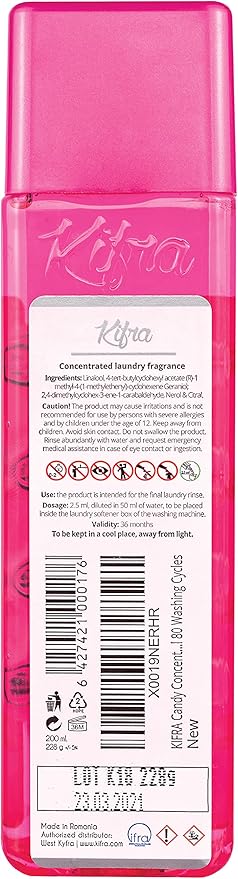 KIFRA CANDY Concentrated Laundry Fragrance 6.76 Fl Oz 200ml 80 Washing Cycles