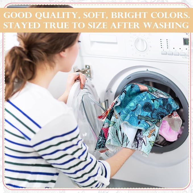 36 Pack Bird Reusable Cleaning Cloths Washable Cotton Kitchen Towels for Home(Multicolor)