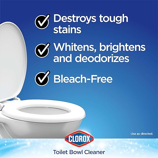 Clorox Toilet Bowl Cleaner Lime & Rust Destroyer, Automatic Toilet Bowl Cleaner, Healthcare Cleaning and Industrial Cleaning, 24 Ounces (Pack of 1)