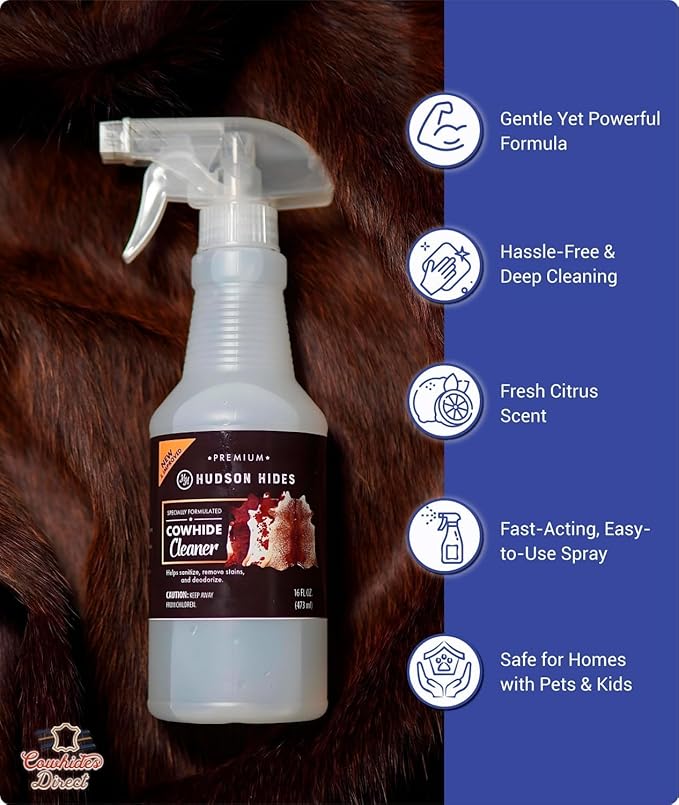 Cowhides Direct Cowhide Carpet Cleaner Spray - Rug Cleaner & Shampoo for Cowhide Rugs - Pet Stain Remover & Spot Cleaner for Area Rugs