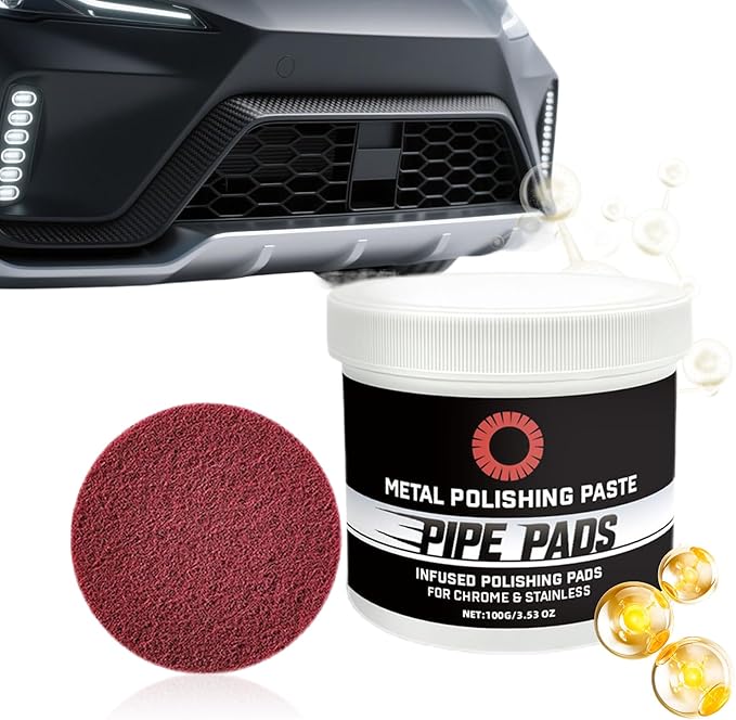 Metal Polish Paste, Beginner-Friendly Process, 5.7x6.3cm, Pipe Dream Infused Polishing Pad, Rust Remover Cleaner, Use at Ease, For Removes Oxidation Discoloration