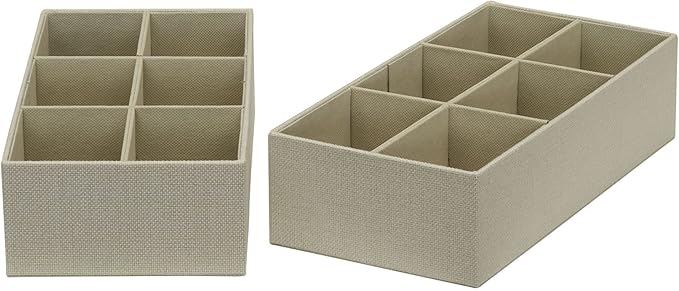 Household Essentials 3 Piece Drawer Organizers Starter Set, Customizable Inserts, Large Tray and 2 Small Trays, Cream