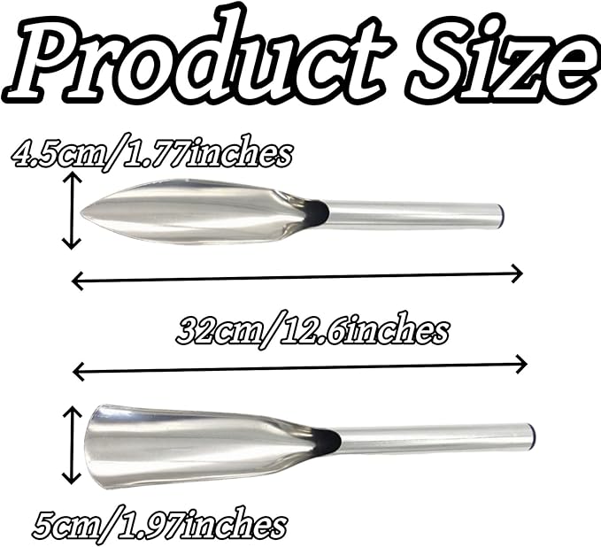 2 Piece Stainless Steel Gardening Tool Set Pointed and Flat Head Soil Scoop with Sifter Hand Digging and Potting Shovel for Soil Transport and Planting