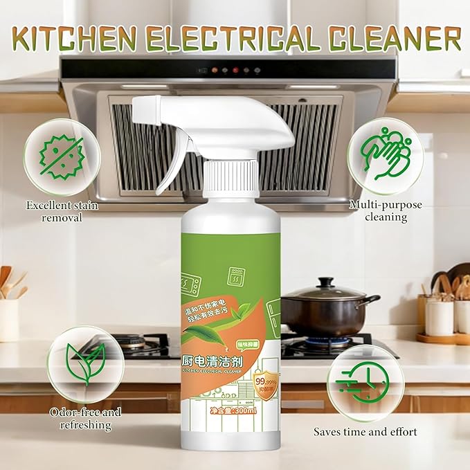 Fly Spray Clèanse Household Formula,Kitchen Appliance Cleaner Spray,Multi-Purpose Degreaser for Oven,Stove, Range Hood & Countertops, Gentle Formula for Daily Cleaning, Fresh & Easy Wipe Clean, 300 ml