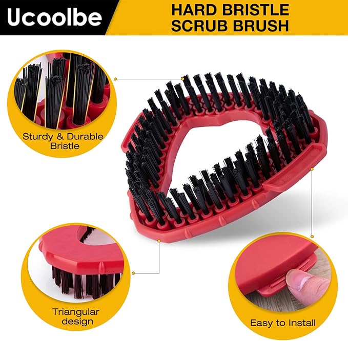 Mop Brush for O-Cedar EasyWring 1 Tank System, Scrubber Brush Replacement Head with Stiff Bristle, Scrub Brush for Bathroom Kitchen Pool, Glass and Tile Walls, 2 Pack, No Include Mop Handle and Base