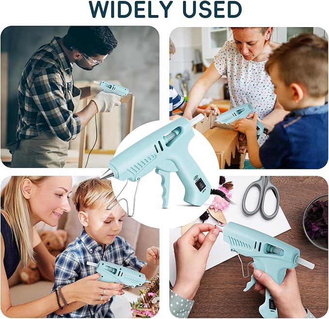 Professional Heavy Duty Glue Gun, High Temperature, Industrial Strength, with Stand (60W/100W Dual Power), Design for School Arts& Crafts, DIY Projects and Home Repairs& Decoration