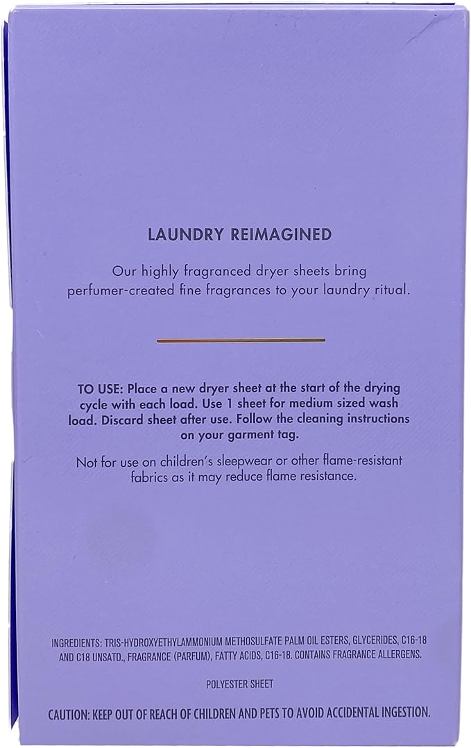 Bath & Body Works Lavender Vanilla Fabric Care Dryer Sheets - 2 Boxes (80 Sheets Total) - with a Natural Oats Sample Soap