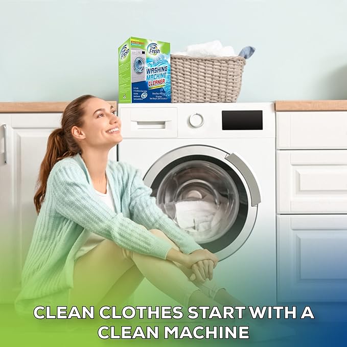 True Fresh Washing Machine Cleaner Descaler 15 Pack Tablets, Deep Cleaning Deodorizer for HE Front & Top Load Washers, Eliminates Odor Buildup Residue Grime, Cleans Drum Pump Valve Hoses Septic Safe