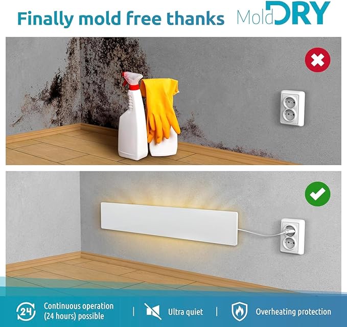 ELIAS Mold killer - Black mold remover for walls without chemicals - Wall heating for every room - Powerful anti-mold heating as an alternative to moldspray - Permanently mold-free (1, Set of 3)