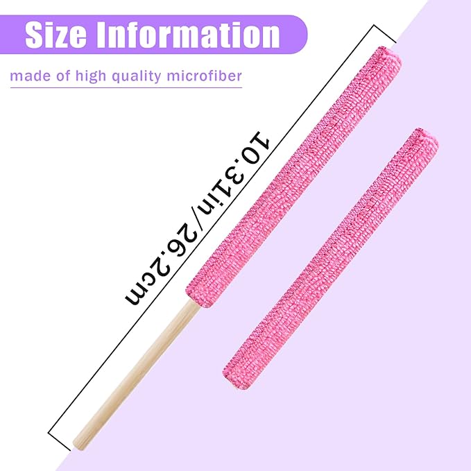 12 Pcs Mini Detail Duster Sticks Crevice Cleaning Tool Brush Microfiber Gap Dust Cleaner for Window, Fan, Blind and Car Vent