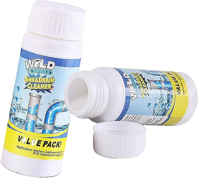 Wild Tornado Pipe Dredge Deodorant, Powerful Sink and Drain Cleaner, Quick Foaming Toilet Cleaner, Dredge Agent for Kitchen and Toilet Pipes (2pcs)