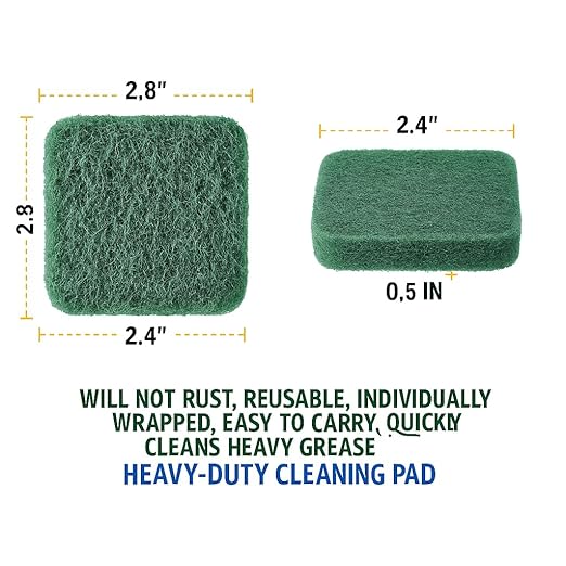 16-Pack Individually Wrapped Green Stainless Steel Soap Pads | Reusable Steel Wool Soap Pads | Leak-Proof Scouring Pads Metal Scrubber