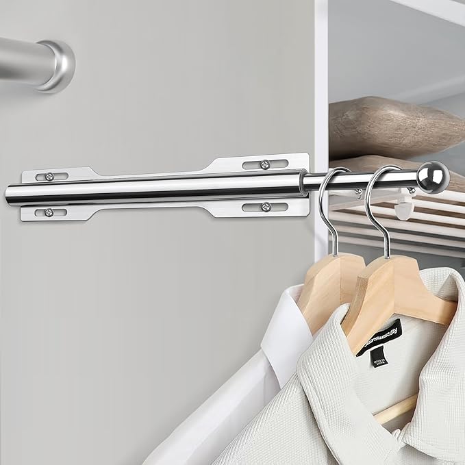 FIRJOY 12" Valet Rod for Closet Pull Out (1 Pack, Chrome)