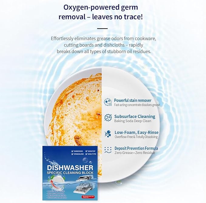 Dishwasher Cleaner Tablets - 30 Tablets, Heavy Duty Cleaning Descaler Pods for Dish Washer, Deep Cleans & Maintains Your Dishwashing Machine for Optimal Performance