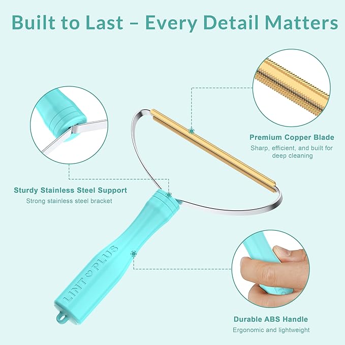 LINTPLUS Pet Hair Remover Carpet x2 & Lint Root Cleaner Pro Pet Hair Remover by LINTPLUS,Special Pet Hair Removal Tool Multi Fabric Edge and Carpet Rake for Couch, Pet Towers and Rugs