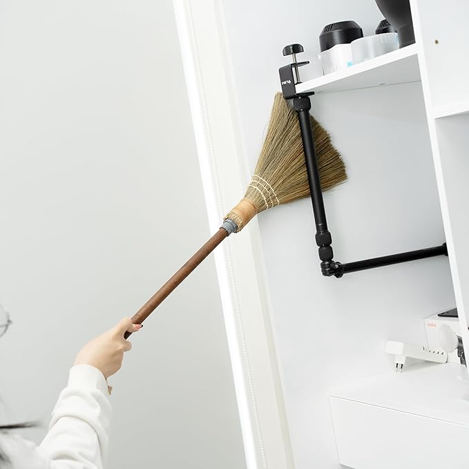 BMart Home Natural Whisk Sweeping Hand Handle Broom - Vietnamese Straw Soft Broom for Cleaning Dustpan Indoor-Outdoor, Sofa, Car Hood, Decoration Items - 9.84'' Width, 27.55" Length