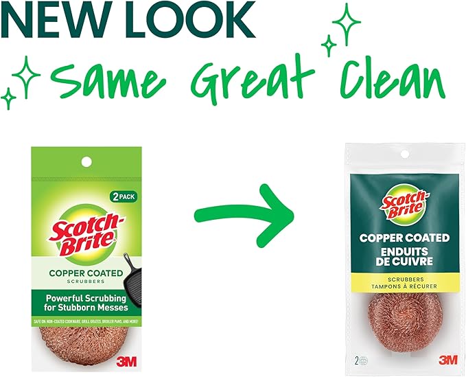 Scotch-Brite Copper Coated Scrubbing Scour Pads, 48 Scouring Scrubber Pads