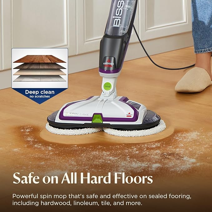 BISSELL® SpinWave Pet Hard Floor Corded Spin Mop Cleaner with Washable mop Pads for Sealed Hard Floors, 20399