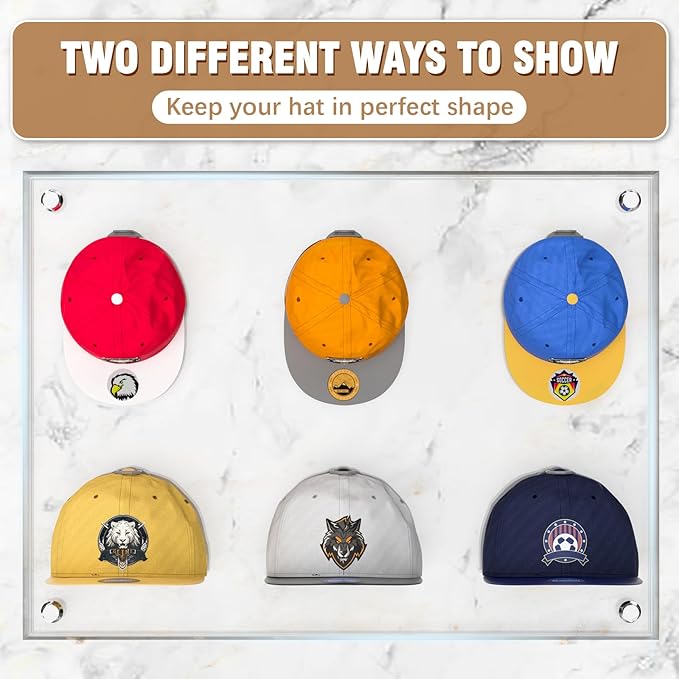36 Pack Adhesive Hat Hooks for Wall, Super Strong Hat Rack for Baseball Caps, Hat Organizer Display for Home Decor, Hat Hangers Holder for Wall, Door, Closet, No Drilling - USA Patented (Gray)
