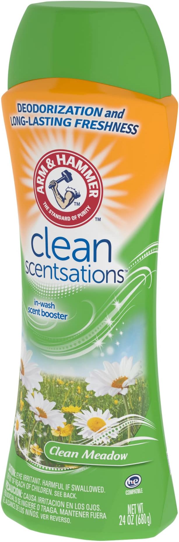 ARM & HAMMER Clean Scentsations In-Wash Scent Booster,Laundry Scent Booster Clean Meadow-scent,24 Oz,(Pack of 2)