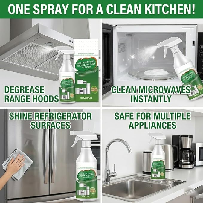Multi-Purpose Enzyme Foam Cleaner, Kitchen Cleaner Stain Remover Spray, Multipurpose Kitchen Appliance Cleaner for Appliance/Hold/Oven/Stove/Sink Range Hood (1pcs)