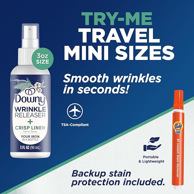 Downy Wrinkle Release Spray Bundle w/Bonus Tide Pen Sample - 3 Pack
