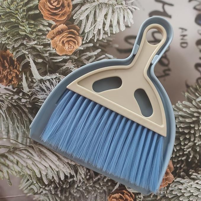 3 Pack Mini Broom and Dustpan Set with Handle, Hangable Small Hand Dustpan and Brush Cleaning Tool Set for Table Desk Keyboard Countertop Cars Sofa