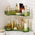 INVSSENE Corner Bathroom Countertop Organizer, Vanity Trays for Counter, Makeup Organizers, Perfume Tray, Kitchen Spice Rack, (Green, 2 Tiers)
