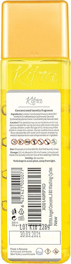KIFRA ANGEL Concentrated Laundry Fragrance 6.76 Fl Oz 200ml 80 Washing Cycles