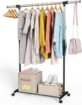 Whitmor Deluxe Adjustable Garment Rack - Rolling Clothes Organizer - Black and Chrome