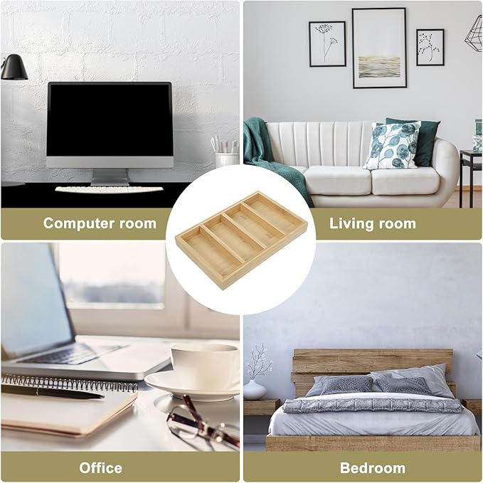 MAGICLULU Sunglasses Organizer Tray 4-Grid Glasses Display Stand Wear-Resistant Storage for Eyewear Home Closet Organization