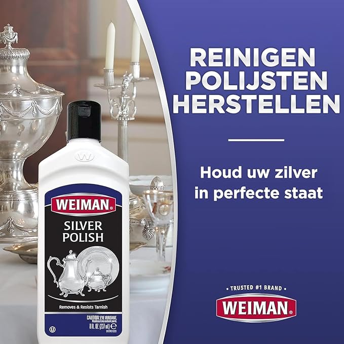 Weiman Silver Cream Cleaner 3-in-1, Anti-Tarnish Technology, Safely Clean, Polish, Shine & Restore, Removes & Prevent Tarnish (Pack of 6)