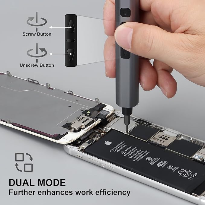 SHARDEN Mini Electric Screwdriver, 29 in 1 Small Electric Screw Driver Kit with 24 Magnetic Bits, Precision Cordless Repair Tool for Phone, Camera, Laptop, Watch