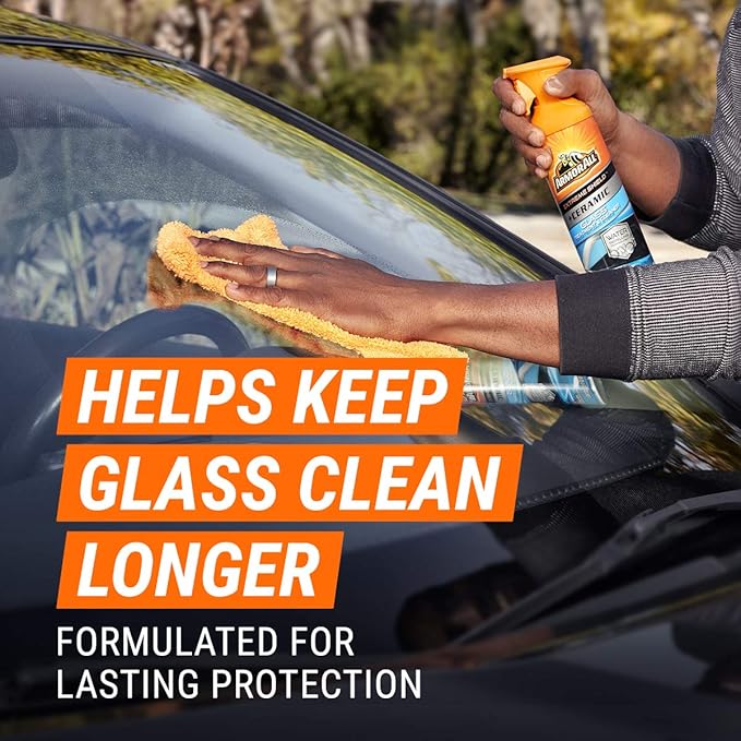Armor All Extreme Shield + Ceramic Glass Treatment and Cleaner, Car Glass Cleaner Spray and Water Repellant, 18 Oz Each, 2 Pack