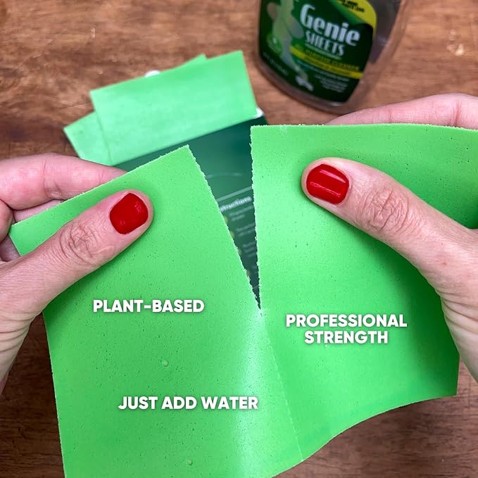 Genie Sheets All Purpose Cleaner | 1 Bottle with Sprayer + Concentrate Makes 6 24oz Refills | Professional-Strength | Just Add Water | Sustainable Eco-Friendly Plant-Based