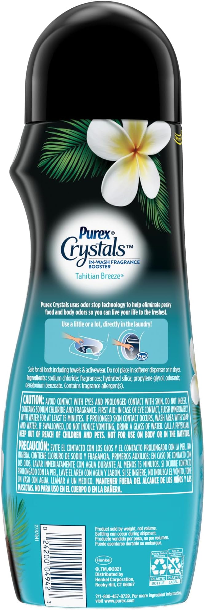 Purex Crystals in-wash Fragrance and Scent Booster,Tahitian Breeze,21 Ounce,(Pack of 8)