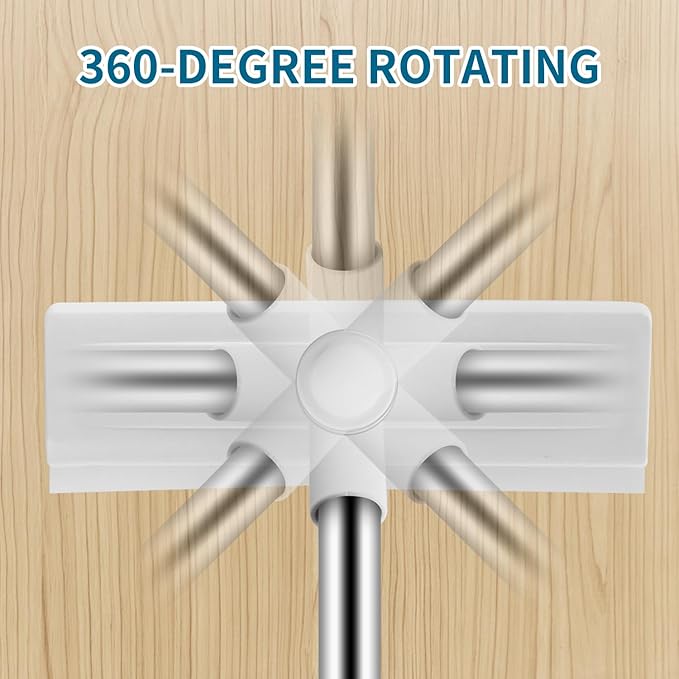 Floor Scrub Brush with Long Handle, 2 in 1 Scrape Brush Stiff Bristle Floor Scrubber for Cleaning Shower Bathroom Garage Kitchen Wall Deck Tub Tile, White