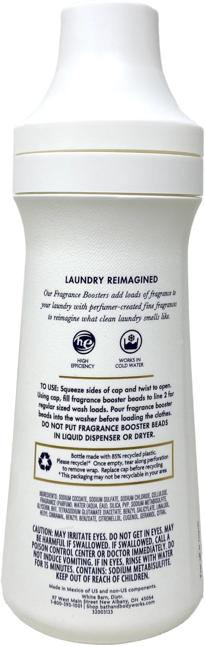 Bath & Body Works White Gardenia Fabric Care Laundry Detergent and Fragrance Booster with a Natural Oats Bar Soap