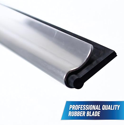Unger Connect and Clean 16” Performance Window and Glass Cleaning Squeegee with Replacement Rubber, Cleaning Supplies, Heavy Duty Household Cleaner Tools with Streak-Free Results