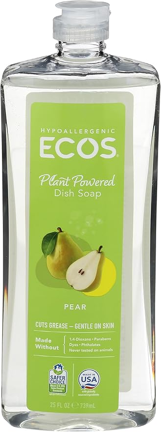 ECOS, Earth Friendly Products Dishmate Dishwashing Liquid Natural, Pear, 25 Fl Oz