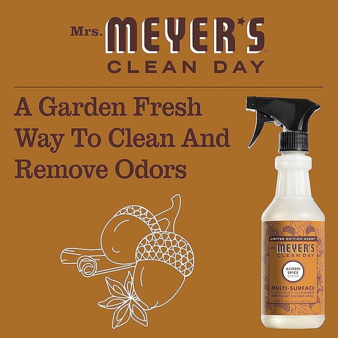 Mrs. MEYER'S CLEAN DAY Acorn Spice + Apple Cider Variety, 1 Multi-Surface Cleaner, 16 OZ, 1 Multi-Surface Cleaner, 16 OZ, 1 CT Acorn Spice + Apple Cider