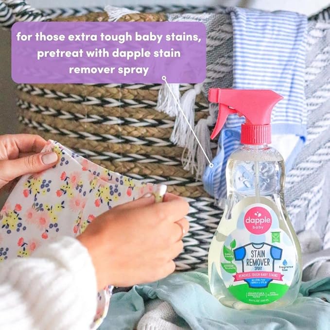 Dapple Baby Laundry Detergent, Powered by Plants, Concentrated, Hypoallergenic, Lavender, Stain Remover, 50 Fl Oz (2 Pack)