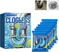 Drain Clog Remover 6 Packs Fast Acting Drain Cleaner Powders for Kitchen Sink Bathroom Shower Bathtub Powerful Pipe Unclogger Clears hair Grease Safe for Pipes