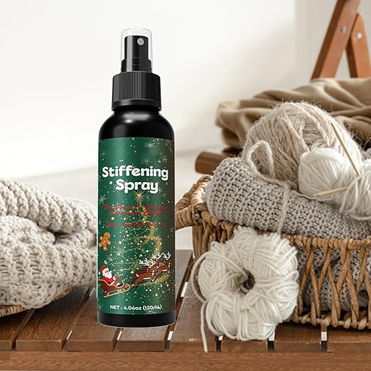 Fabric Stiffener Spray, 120ml Starch Stiffen Quick Fabric Spray for Stiffening with Easy Application for Lace, Wool, Clothes, Felt, Crochet, Holiday Decoration