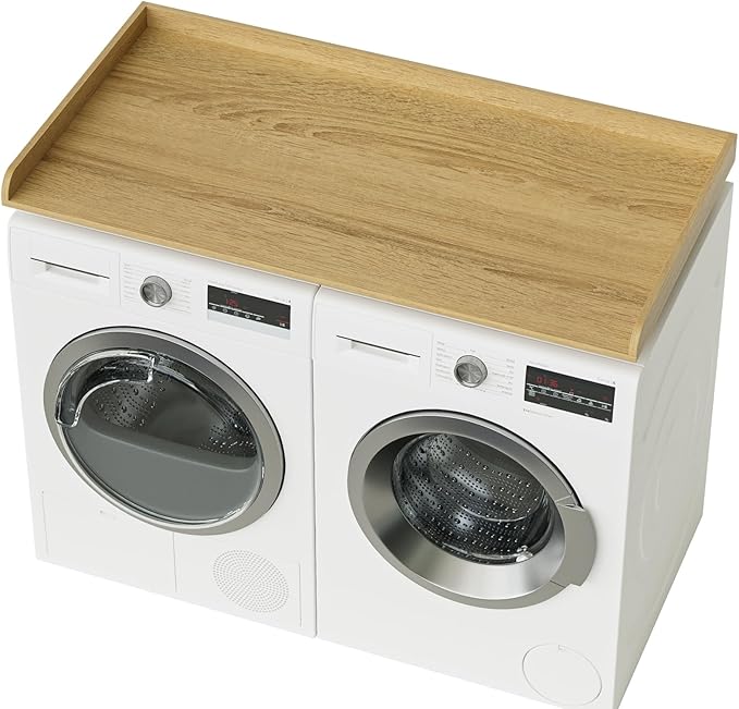 Washer Dryer Countertop, Laundry Room Organization and Storage, 27.6" x 54" Wood Laundry Countertop for Washer and Dryer, Natural