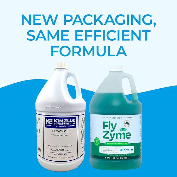Fly-Zyme, Highly Concentrated Enzyme Drain Cleaner for Pipes, Drain Gel for Fruit Flies, Organic Waste Degrader & Odor Neutralizer, 1 Gallon