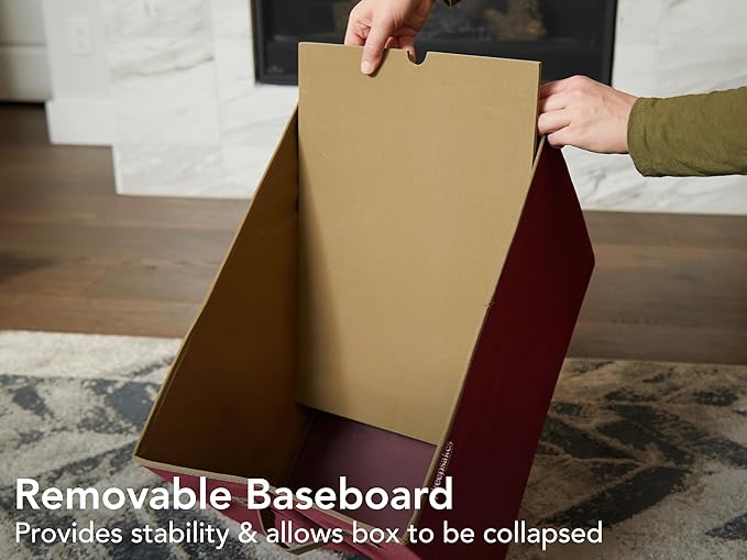 Covermates Keepsakes - Storage Box - Heavy Duty Polyester - Reinforced Handles - ID Window - Indoor Storage - Closet Storage, Red